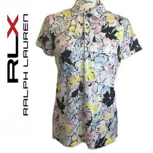 Ralph Lauren RLX Shirt Golf‎ Tailored Fit Floral Sz M Wicking Tennis Golf Sport